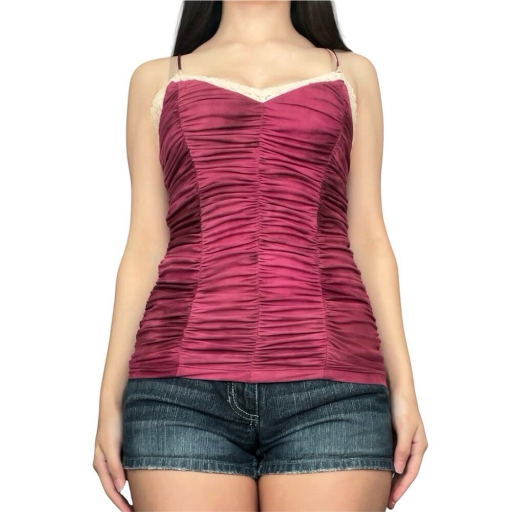 vintage y2k ruched empire waist tank top